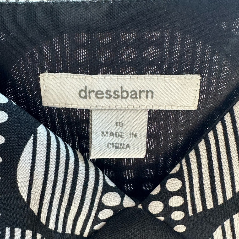 Dressbarn Monochrome Geometric Dress Top - Picture 3 of 4